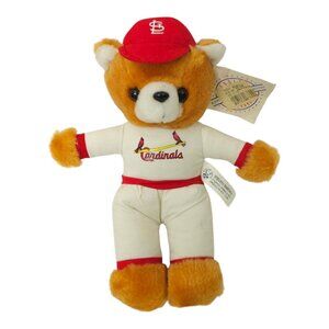 St Louis Cardinals Teddy Bear Plush Vintage Stuffed Animal Toy Busch Stadium MLB